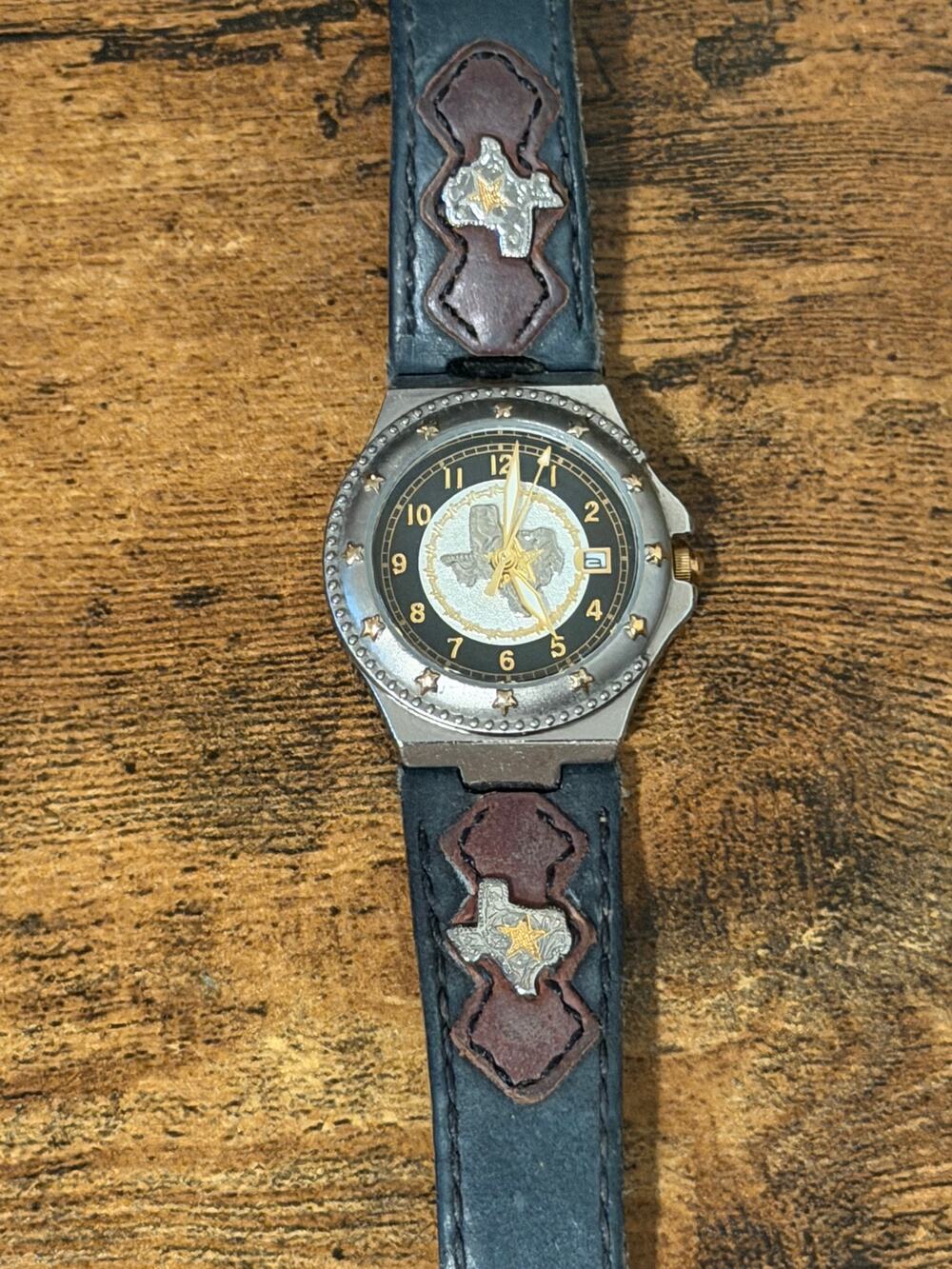 Vintage Montana Time Texas Map Theme Women's Watch Leather Strap MT865